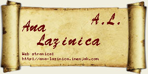 Ana Lazinica vizit kartica